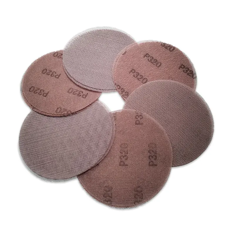 10pcs 5/6 inch Mesh Sanding Discs Hook & Loop Abrasive Dust Free Disc Anti-Blocking Sharp Grinding Sandpaper for Car Wood