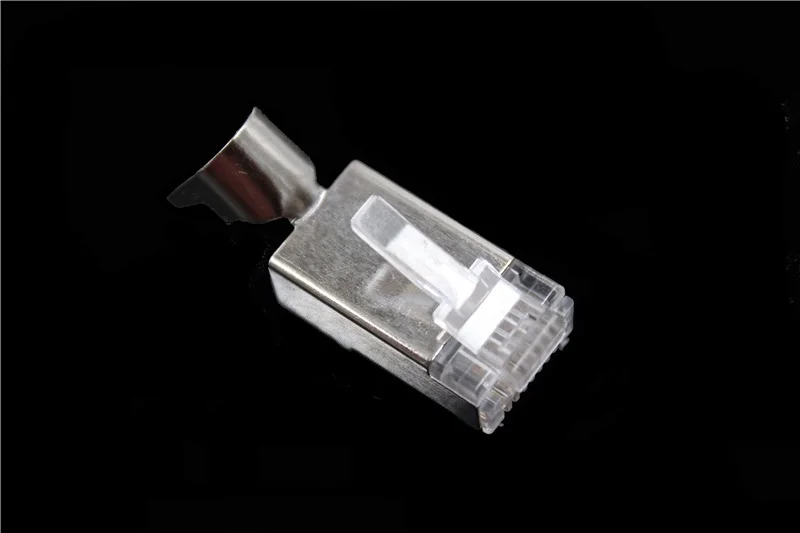 100PCS/lot RJ45 Connector Network Cable Connector Cat6a Cat7 RJ45 plug shielded FTP 8P8C Network Crimp Connectors 1.3mm