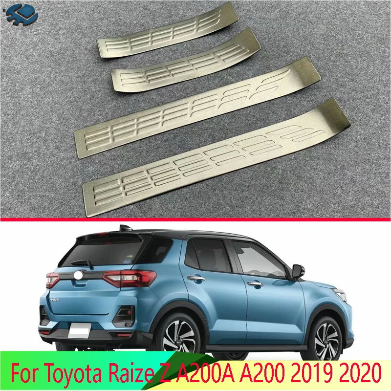 

For Toyota Raize Z A200A A200 2019 2020 2021 Stainless Steel Ouside Door Sill Panel Scuff Plate Kick Step Trim Cover Protector