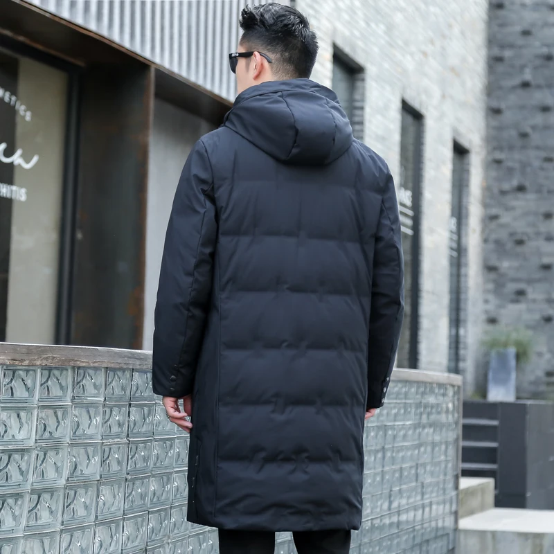 2023 Long style winter jacket high quality 90% white duck down jackets men,mens warm thicked fashion hooded coat full size M-5XL