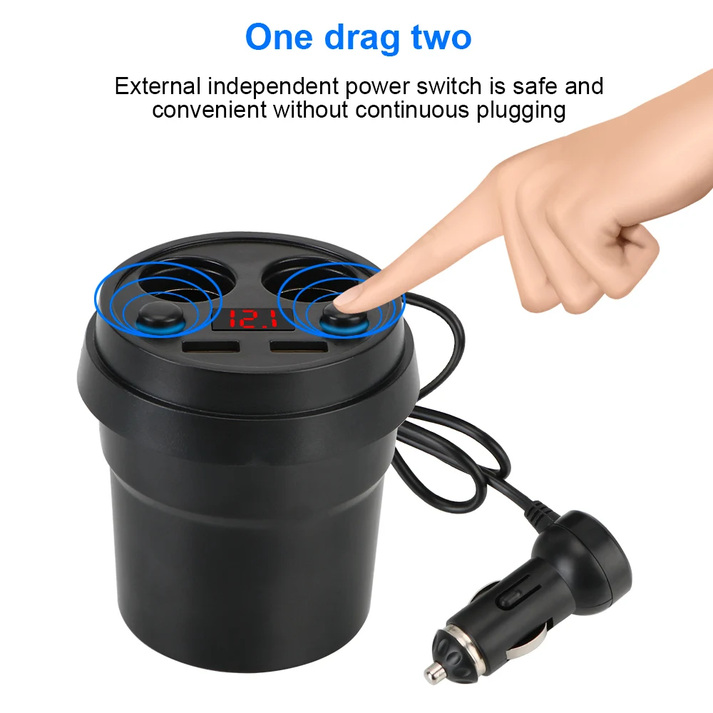 Car USB Chargers 5V 3.1A Power Adapter Cigarette Lighter Socket 4 Ports Splitter Mobile Phone Chargers With Voltage LED Display