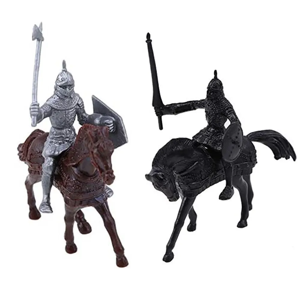 Figurines Knight & Horses Soldier pour enfants, jouets de l'armée pour hommes, 3 ", 28 pièces