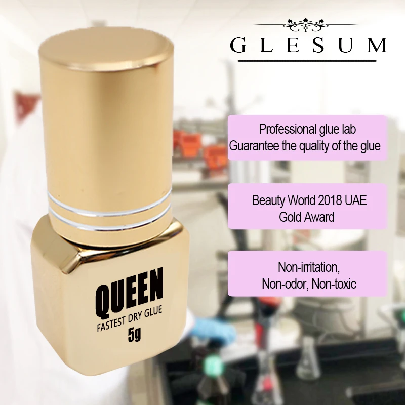 Glesum Eyelash EXTENSIONกาวQueen 0.1S-0.5Sแห้งรวดเร็วแห้งกาวจัดส่งฟรี