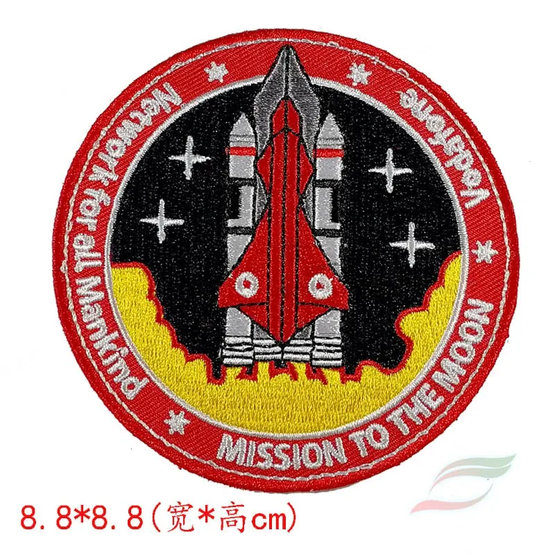 World War II Flying Tigers Space Shuttle Embroidery Cloth Sticker Large Badge Clothes Vest Leather Patch   D225