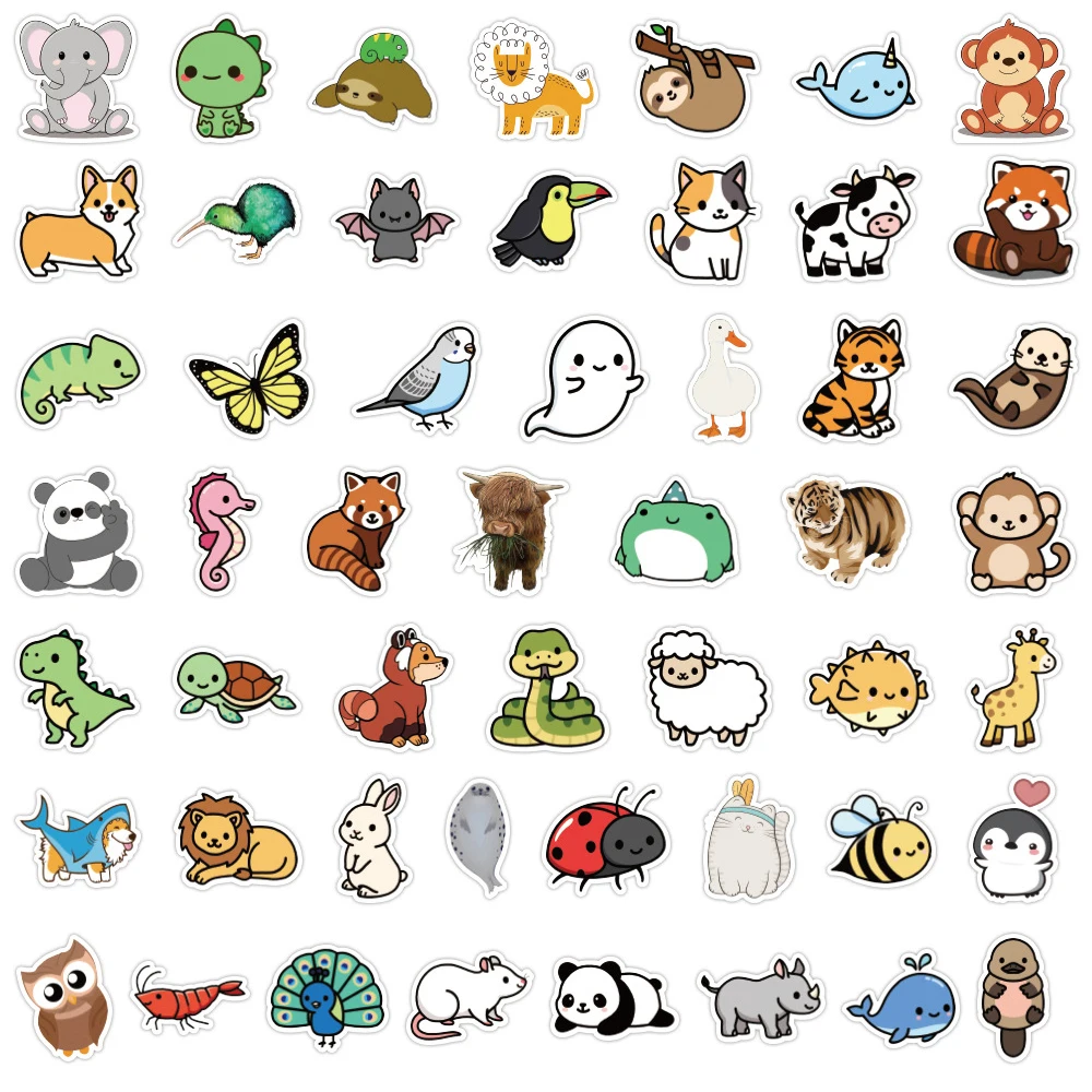 10/30/50/100 Stuks Mix Leuke Anime Animal Stickers Auto Motorfiets Reizen Bagage Telefoon Gitaar Laptop cartoon Sticker Kid Speelgoed