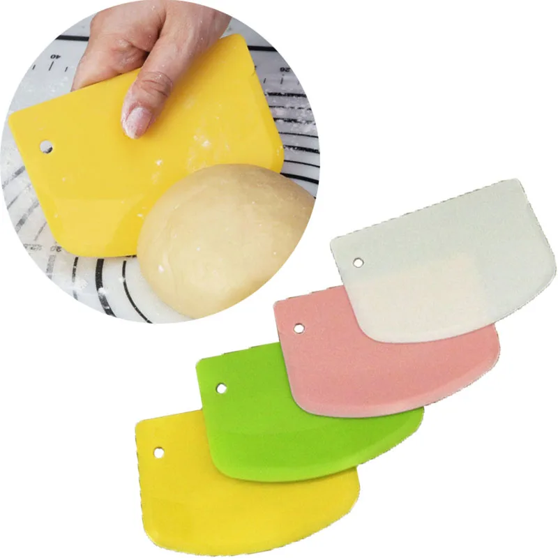 Plastic Dough Scraper Cream Smooth Cake Slicer Spatula Baking Pastry Tools Kitchen Butter Knife Dough Cutter Baking Bread Making