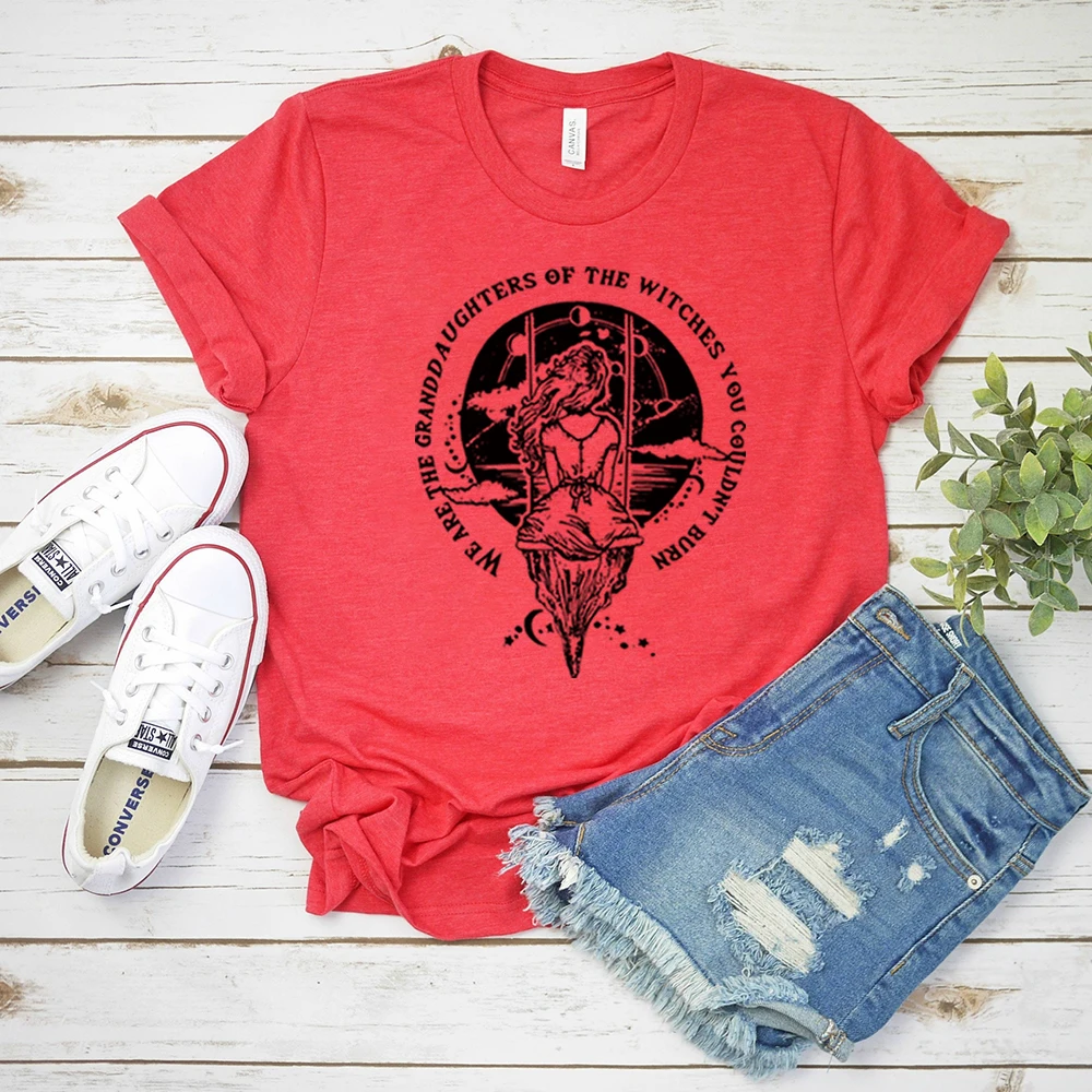 Mal méchant nous sommes les petites-filles des sorcières que vous ne pouvait pas brûler chemise t-shirt féministe chemise de sorcière Salem sorcière haut d'halloween