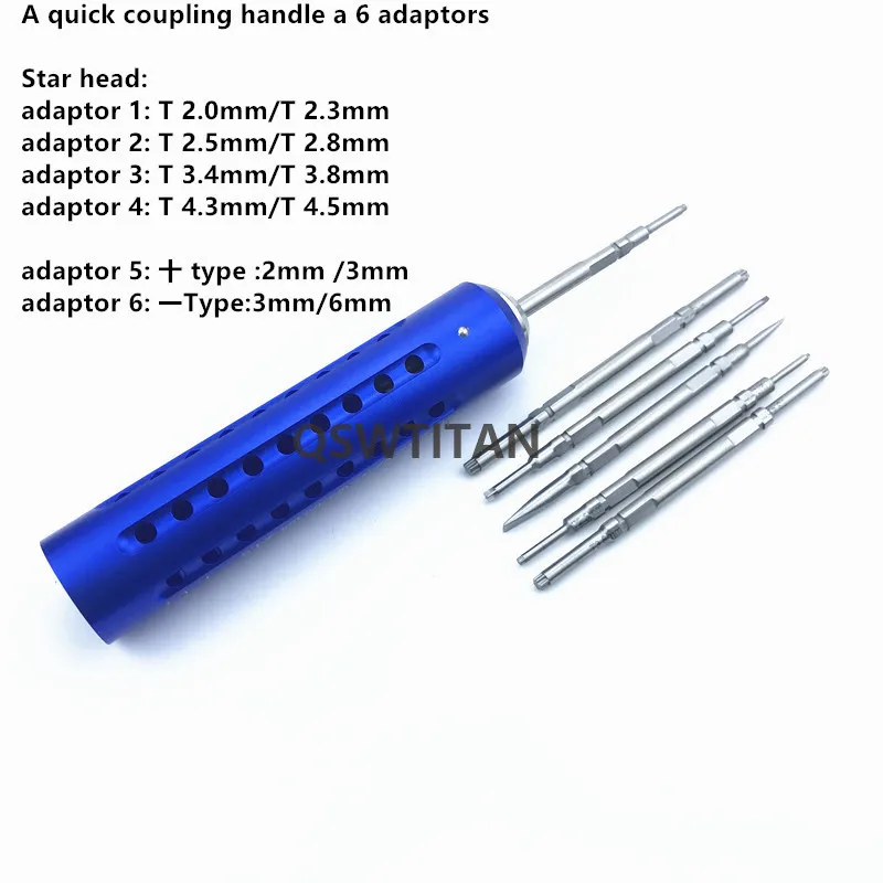 Torx Star /Hex Quick Coupling handle Bone Screw drivers Veterinary orthopedic Instrument QSWTITAN