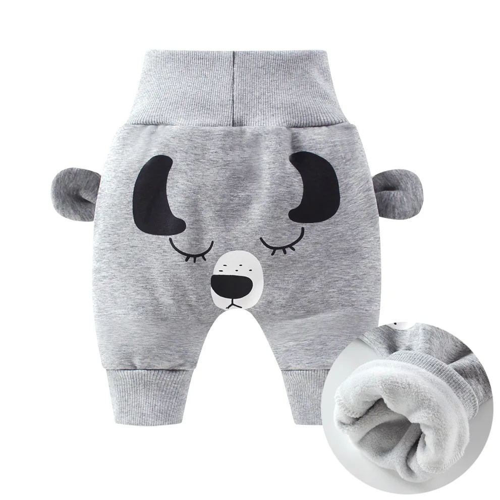 Winter Baby Cute Pants Boys Girl Cartoon High Waist Protection Belly Children Toddler Keep warm pants Newborn pants