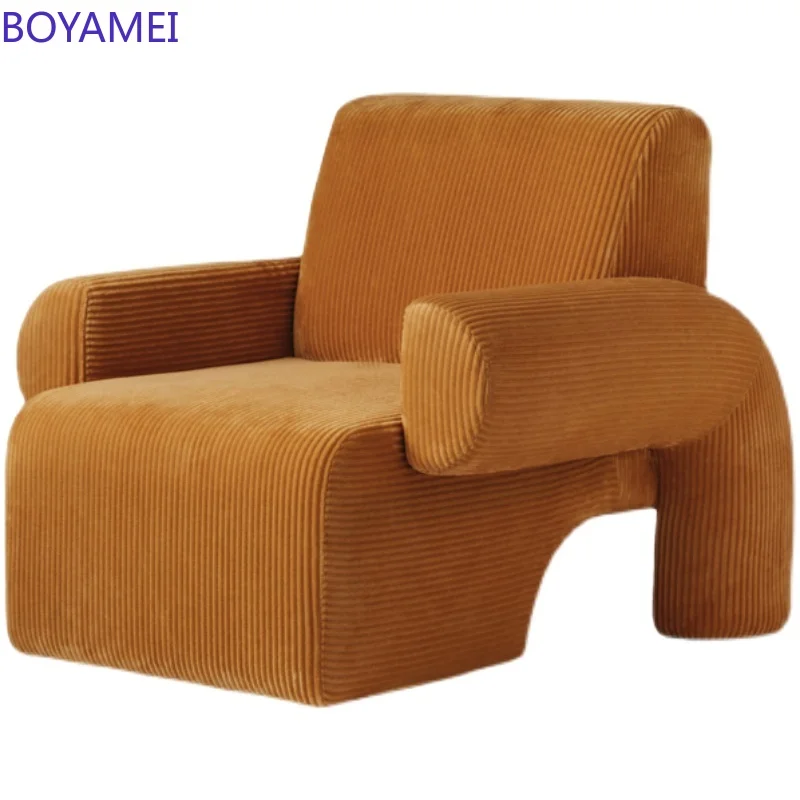 

Nordic creative medieval single sofa leisure chair light luxury simple modern corduroy lazy sofa living room