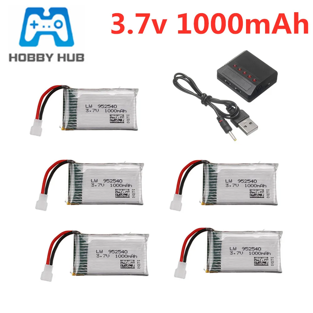 3.7V 1000mAh 25c Lipo Battery for Syma 5in1 X5 X5C X5SC X5SW TK M68 CX-30 K60 905 V931 RC Quadcopter 3.7V 800mAh lipo Charger