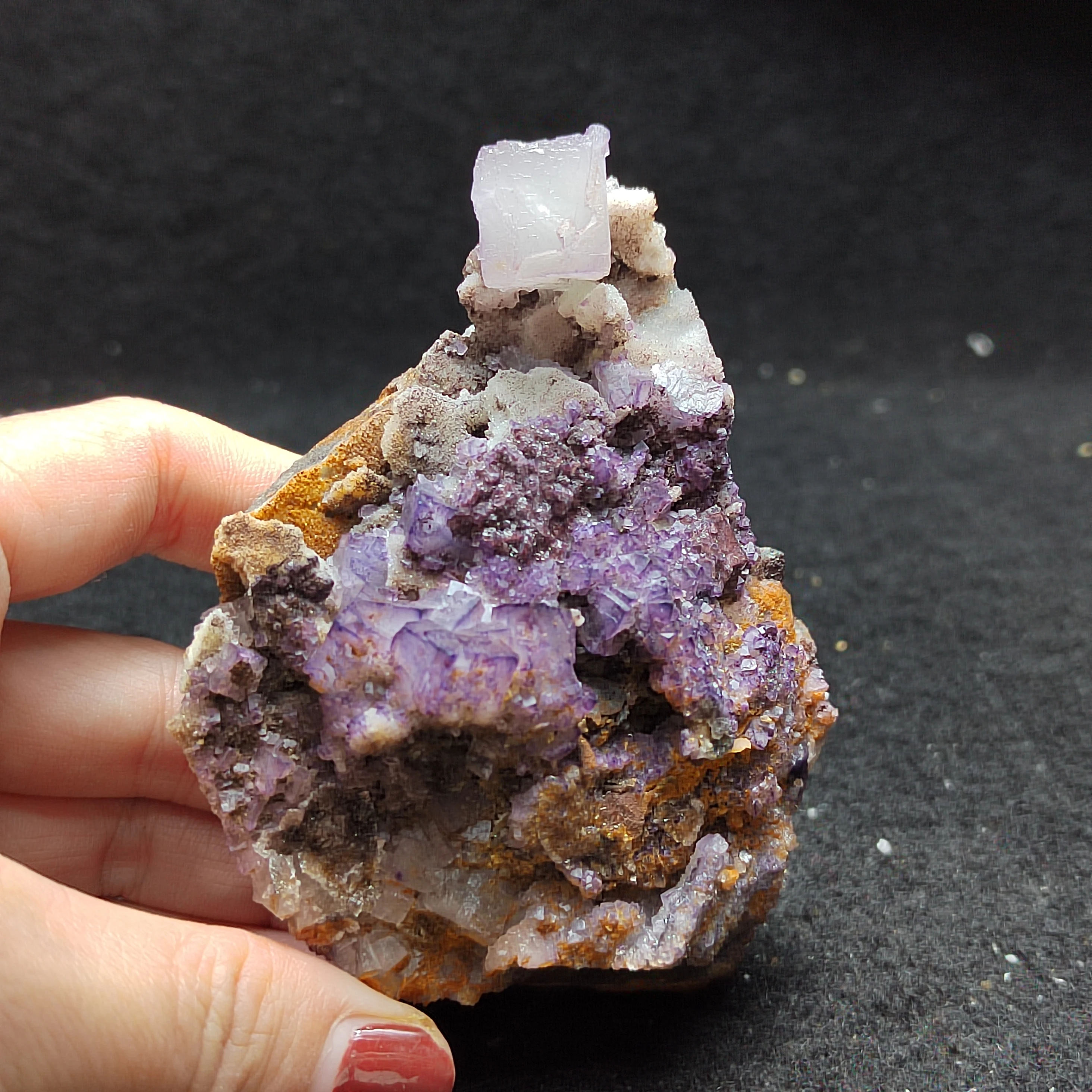 

26gNatural purple Fluorite Crystal quartz mineral specimen rock halo energy healing home decoration ornaments