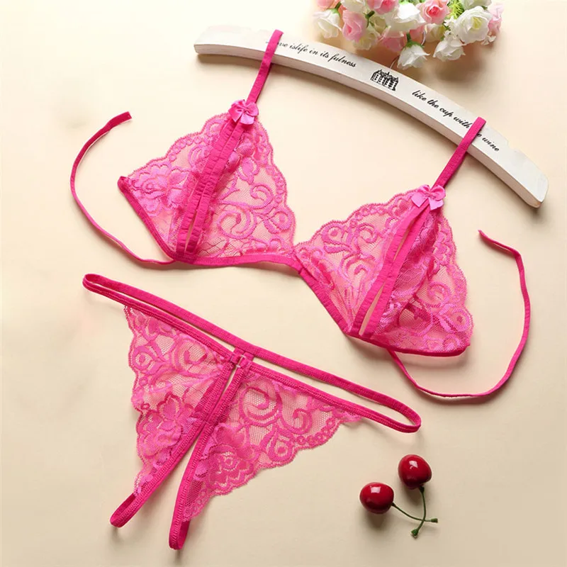 Lace Lingerie Set Sexy Women Open Bra Intimo Donna Sexy Hot Erotic Porno Exotic Apparel Transparent Lenceria Langerie Underwear