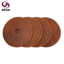 RIJILEI 4PCS 6 Inch Diamond Polishing Pad Copper Bond Wet Polishing Pads For Granite Marble Concrete Floor Super Grinding Discs