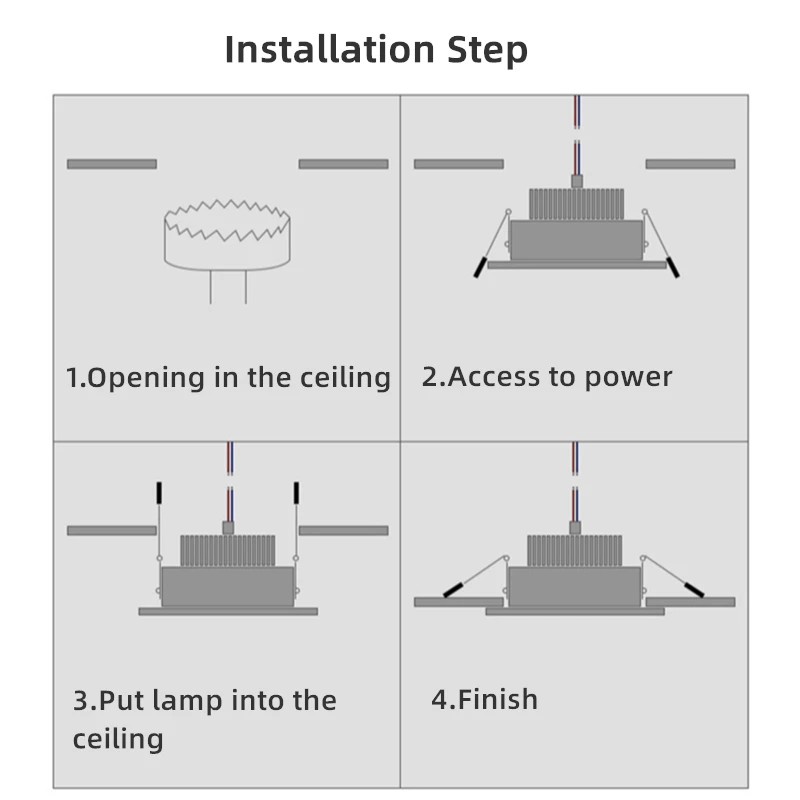 Square Double Ring Led Ceiling Downlights Recessed Adjustable GU10 MR16 Bulb Socket Base Spot Lamps Holder Frame Bracket Fitting