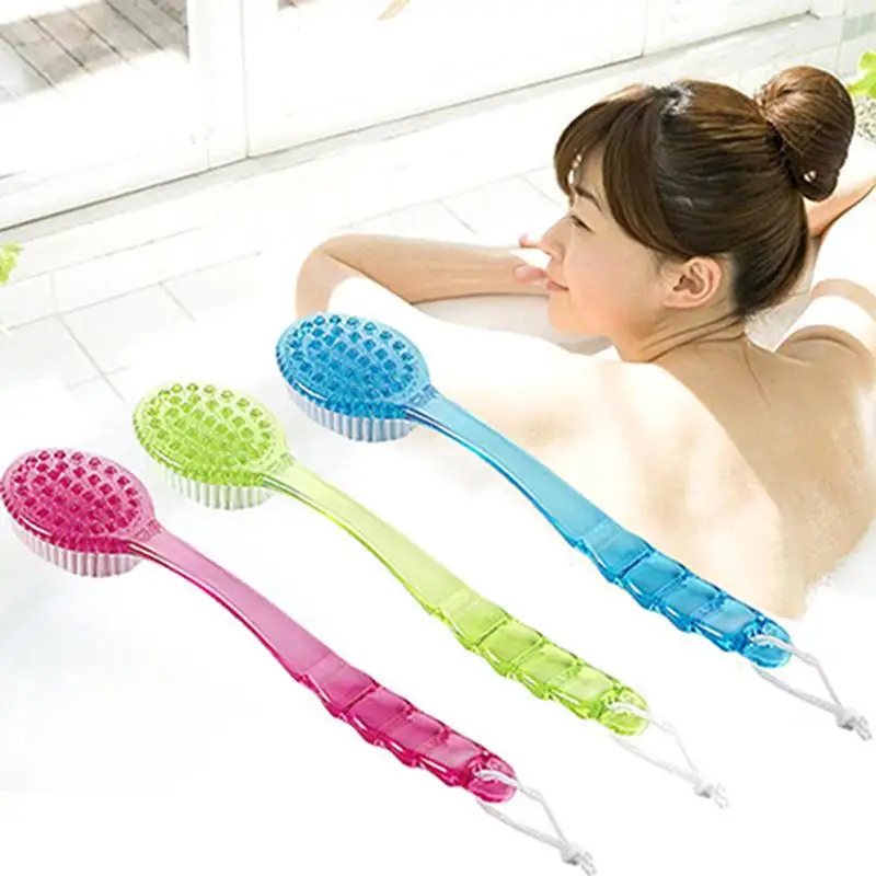 Bath Brush Back Body Bath Shower Sponge Scrubber Brushes With Handle Exfoliating Scrub Skin Massager Exfoliation Bathroom Brush