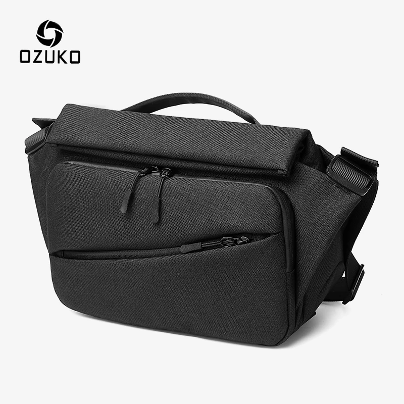 Ozuko bolsa tiracolo masculina, bolsa tiracolo multifuncional impermeável com carregamento usb, bolsa de viagem para homens