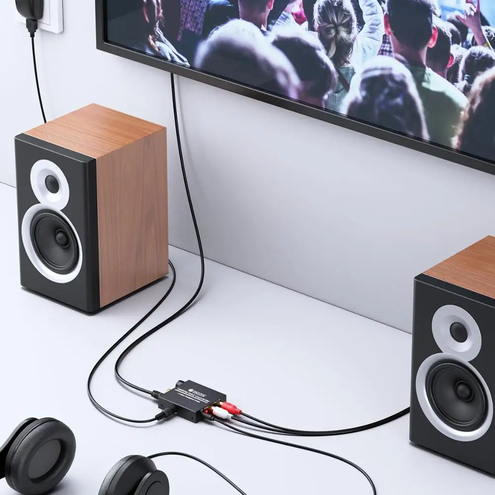 ESYNiC 192KHz/96KHz DAC Converter Digital Coaxial SPDIF Toslink RCA R/L 3.5มม.หูฟังอะแดปเตอร์เสียง