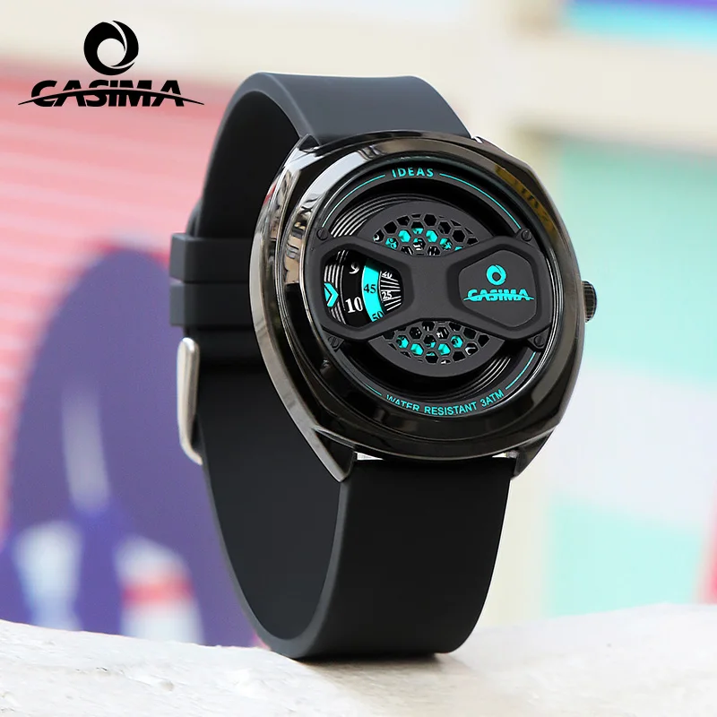 CASIMA Cyberpunk Personality Trendy Cool Watch Gifts Recommended Sports Waterproof Silicone Band Quartz Watch Men\'s Watch #2149