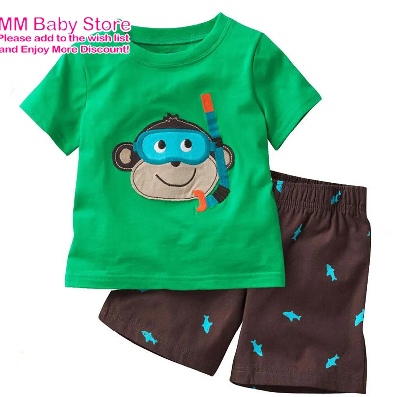 Summer Kids Boys 1-7Years Clothes Sets Excavato Cartoon Printing T-Shirt And Cotton Short Pants Leisure Children Pajamas Suit image 2