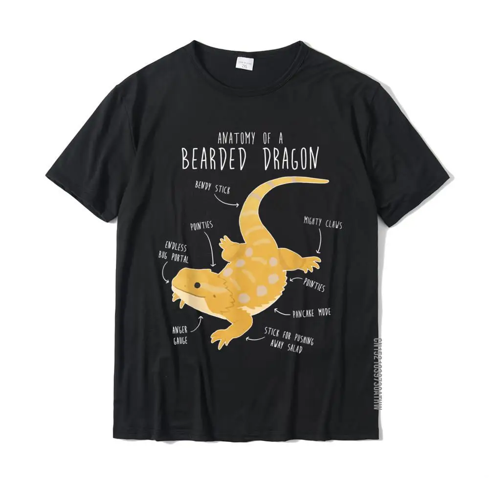 T-Shirt Anatomie d\'un Dragon Barbu pour Adulte, Amoureux des Reptiles et Lézards, en Coton, Cool, Impression Rife