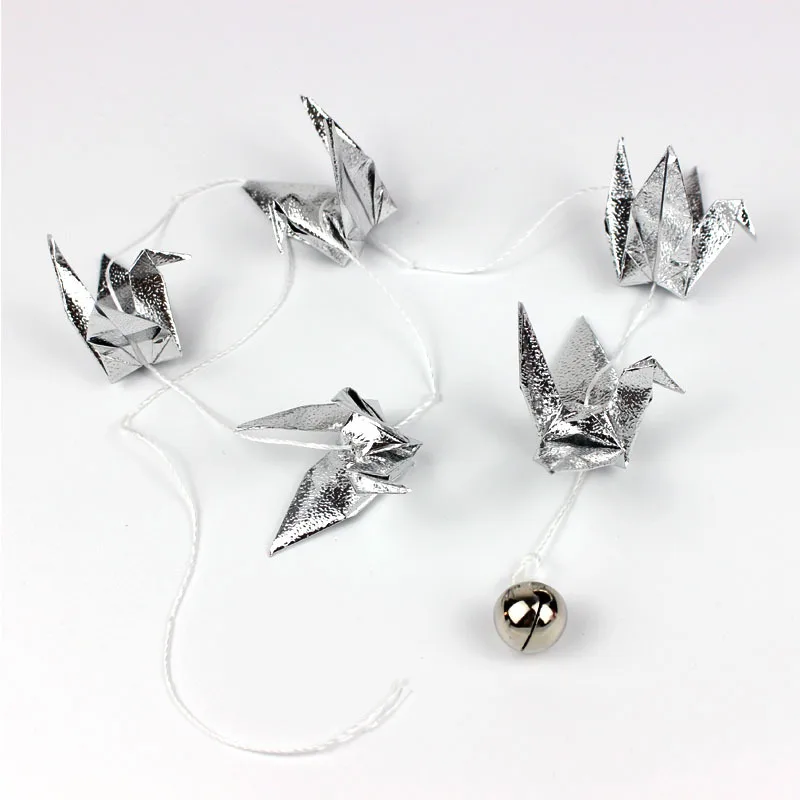 15cm Origami Paper Crane Lucky Bell String Garland Handmade Bird For Wedding Birthday Baby Shower Party Backdrop Home Decoration