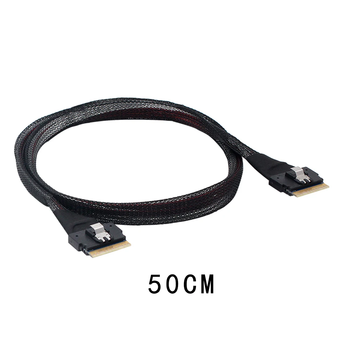 24Gbps Internal Mini SAS Cable Server Cable Slim SFF 8654 to SFF 8654 74 Pin Hard Disk Server Storage Array Computer Accessories