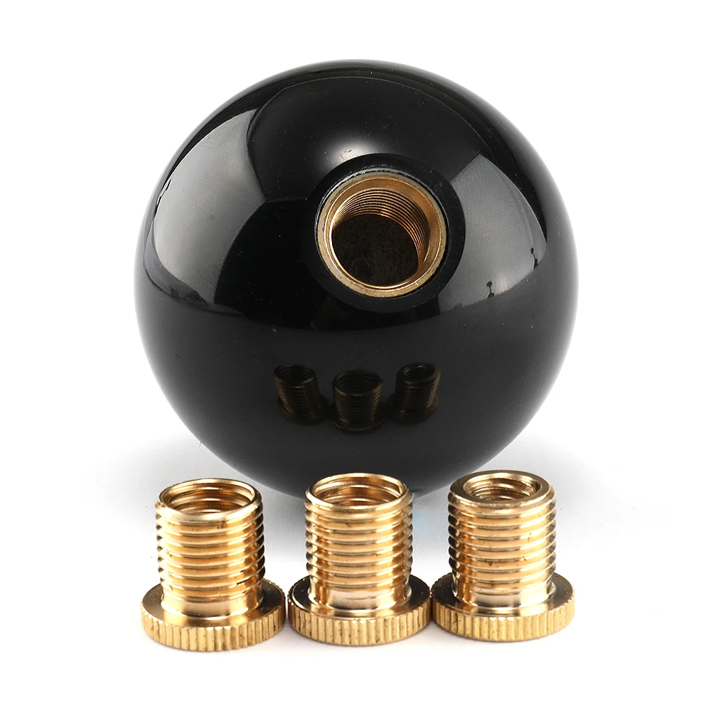 Round Gear Knob Short Shifter Knob For Universal Car Acrylic Shift Knob Black Silver SK-1006