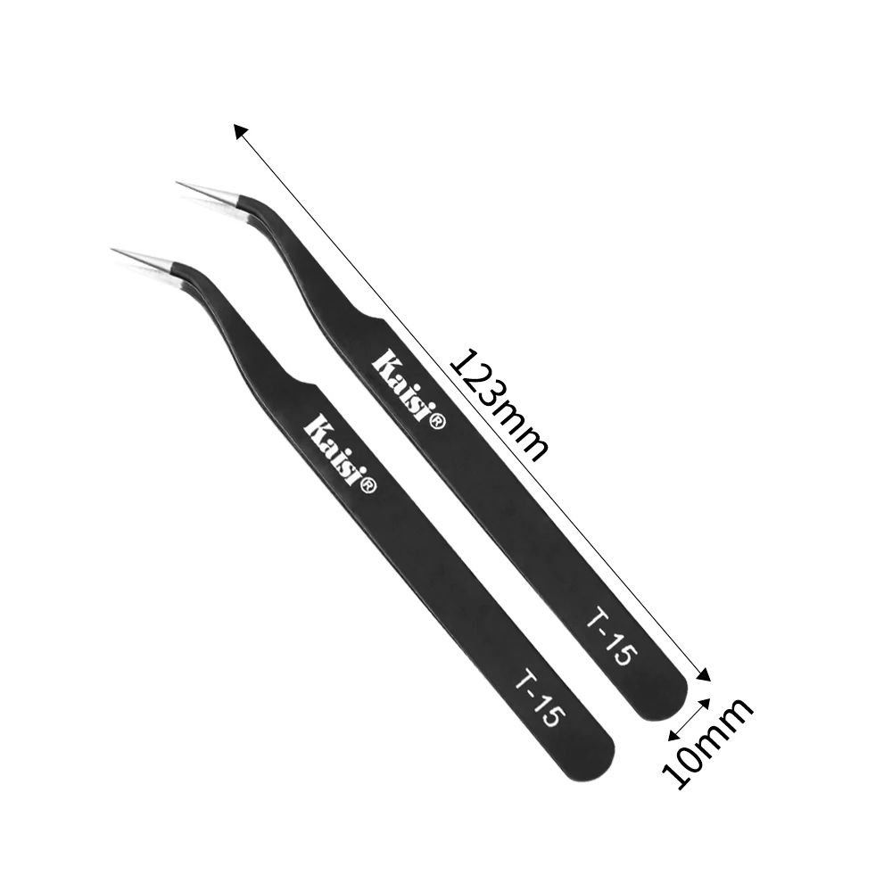 帯電防止精密ピンセット,10個,ステンレス鋼,ストレートピンセット,電話,ラップトップ修理ツール用