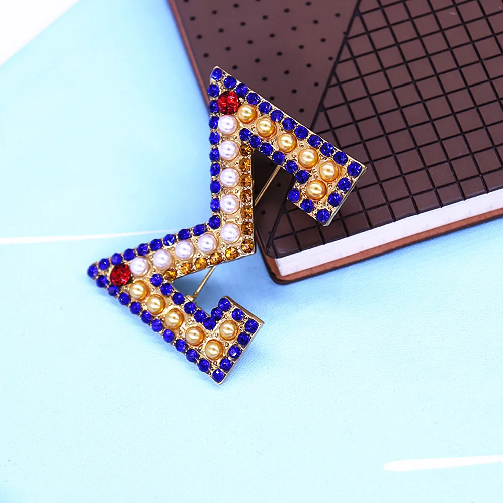 جديد جودة مصنوعة كبيرة الحجم ثلاثة خطوط كريستال بيرل البطانة تأسست 100 سنوات تذكارية اليونانية سورور زيتا سيغما غاما RHO بروش #6