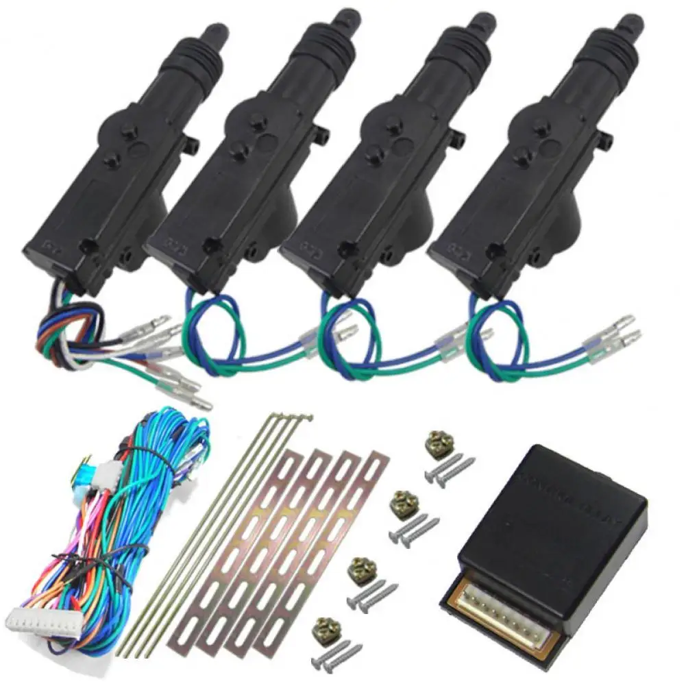 4Pcs 12V Universal Car Door Power Central Lock Motor Kit With 2/5 Wire Actuator Auto Vehicle Remote Central Locking System Motor