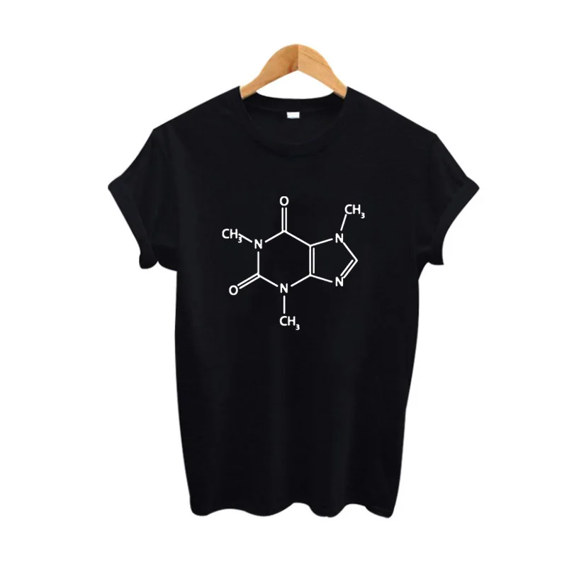 Harajuku Tee Shirt Black White tshirt Haut Femme Coffee Chemical decomposition Graphic T shirt Women Summer Tumblr Hipster Tops