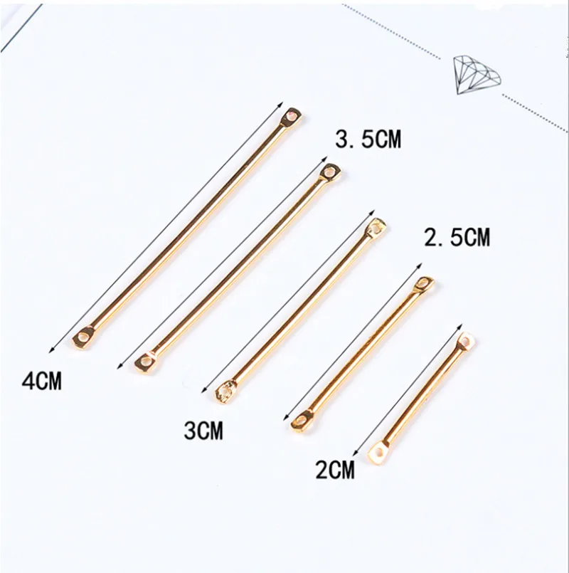 50pcs 15 20 25 30 35 40mm Bar Shape Connectors Earring Connectors Diy Accessories For Earrings Jewelry Making Materials