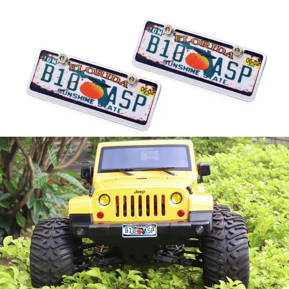 1Pcs RC Custom License Plate Metal Frame Strength Waterproof for 1:10 Tamiya CC01 Axial Scx10 Traxxas Trx-4 Trx4  Crawler Car