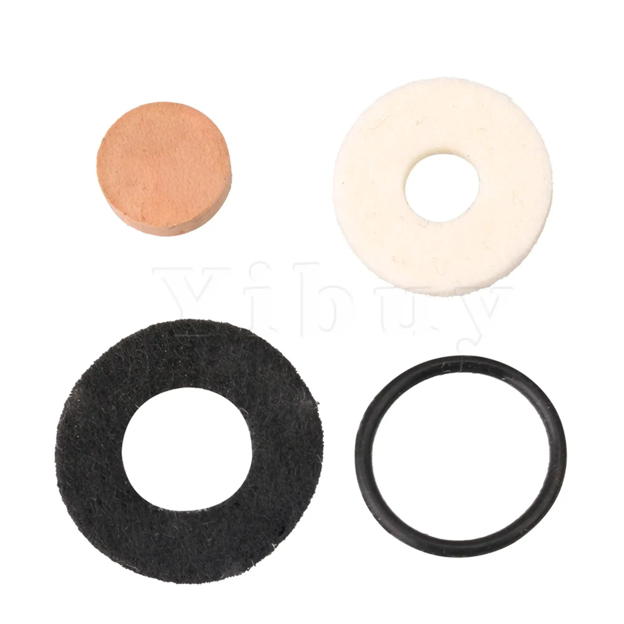 Yibuy 17 x Brass instrument Valve Felt Pad Valve Guides with Mouthpiece Puller