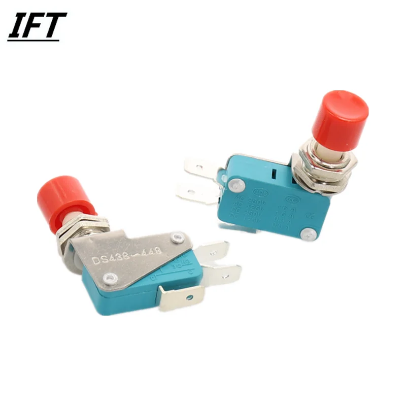 2pcs 16A 125/250VAC NO+NC 3-Terminal Red Pushbutton AC DC Miniature Micro Switch