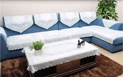 Europe Lace Sofa Cover Combination Sofa Backrest Towel Thick white Lace Sofa Cushion Four Seasons Sofa Towel