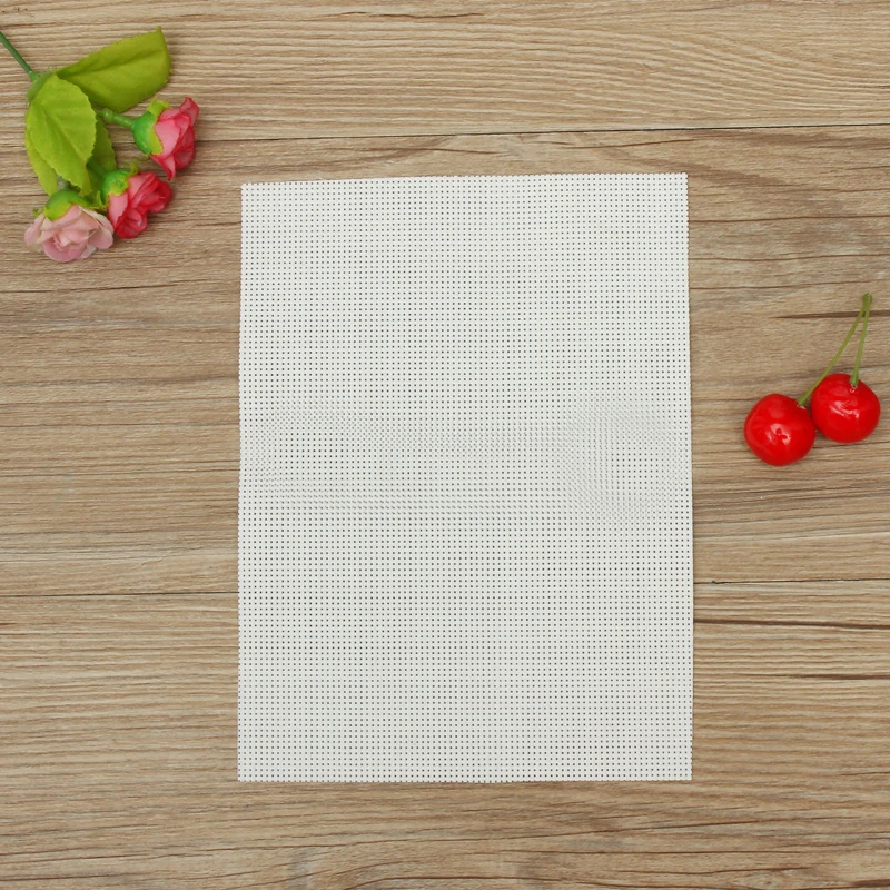 Biały/czerwony 14CT haft Aida tkanina ścieg krzyżykowy Aida tkanina Aida plastikowa tkanina dla majsterkowiczów ręcznie haftowany