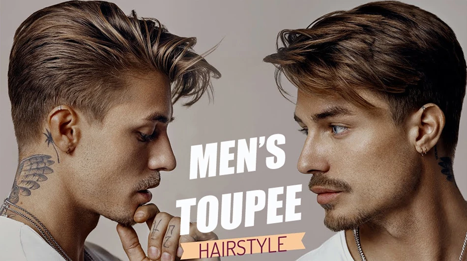 Thinnest 0.03mm Base PU Knot Men's Wig Transparent PU Men Toupee Men's Hair Pieces Unit Hair Replacement System Size 8x10 Inch