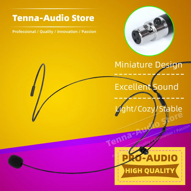 Мини-наушники XLR TA3F, головные наушники с микрофоном, головное крепление, микрофон для AKG PT40 PT60 PT61 PT80 PT81, комплект для беспроводной системы