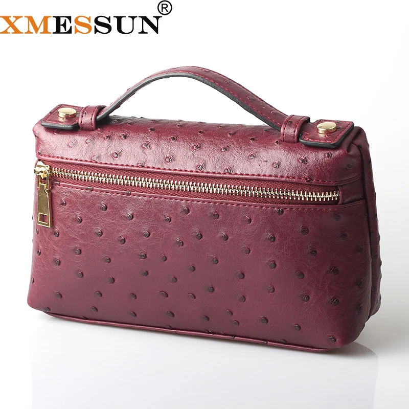 XMESSUN nuevo bolso de diseñador de moda patrón de avestruz bolso portátil bolso de mano 2026 bolso de mano para mujer bolso de maquillaje bolso de tendencia