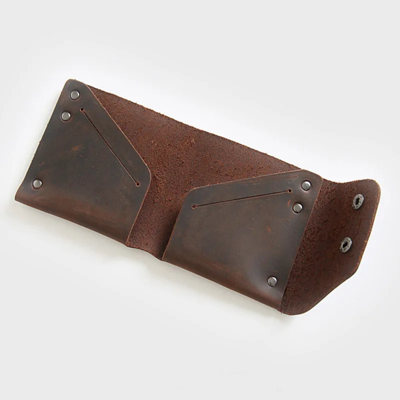 100% Genuine Leather Men Wallets Crazy Horse Leather Purse Carteira Masculina Retro Handmade Short Wallet Small Change Purse
