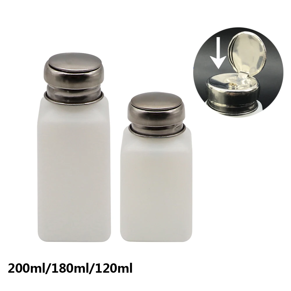 

200ml/180ml/120ml Plastic Bottle Alcohol Bottle Storage Cleaner Soldering Paste Flux Press Metal Cap for Phone Tablet PC Repair