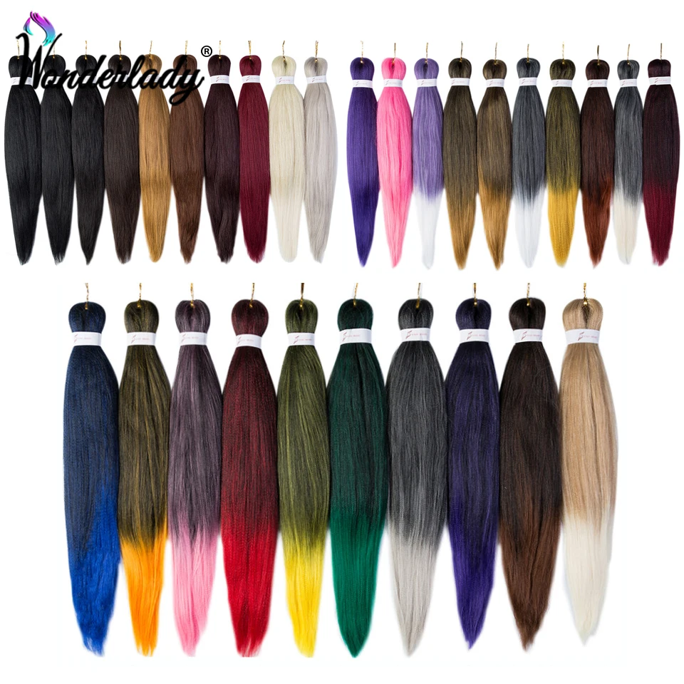 WonderLady Pre Stretched Synthetic Braiding Hair Extensions Yaki Straight Hot Set Jumbo Braids For Senegalese Twist Bundles Bulk