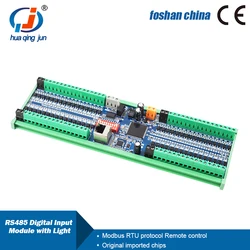 Huaqingjun 64-Channel RS485 Digital Inputs Module LAN Data Acquisition Modbus RTU TCP Communication Board for Remote Control