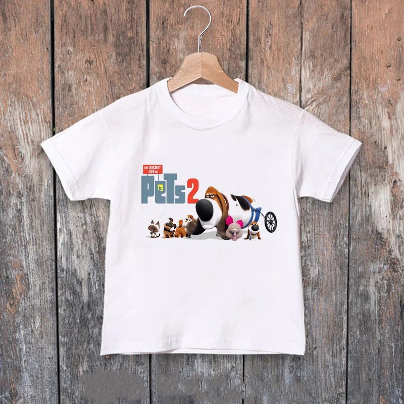 Cute children tshirt funny pet secret life cartoon print boys t-shirt fashion Harajuku girls t shirts summer boys /girl sclothes