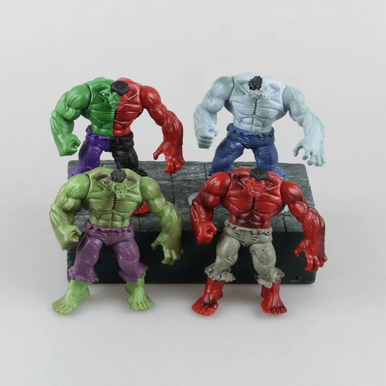 Avengers 2 Hulk compound red gray green PVC MODEL action figure Toys 4pec/set