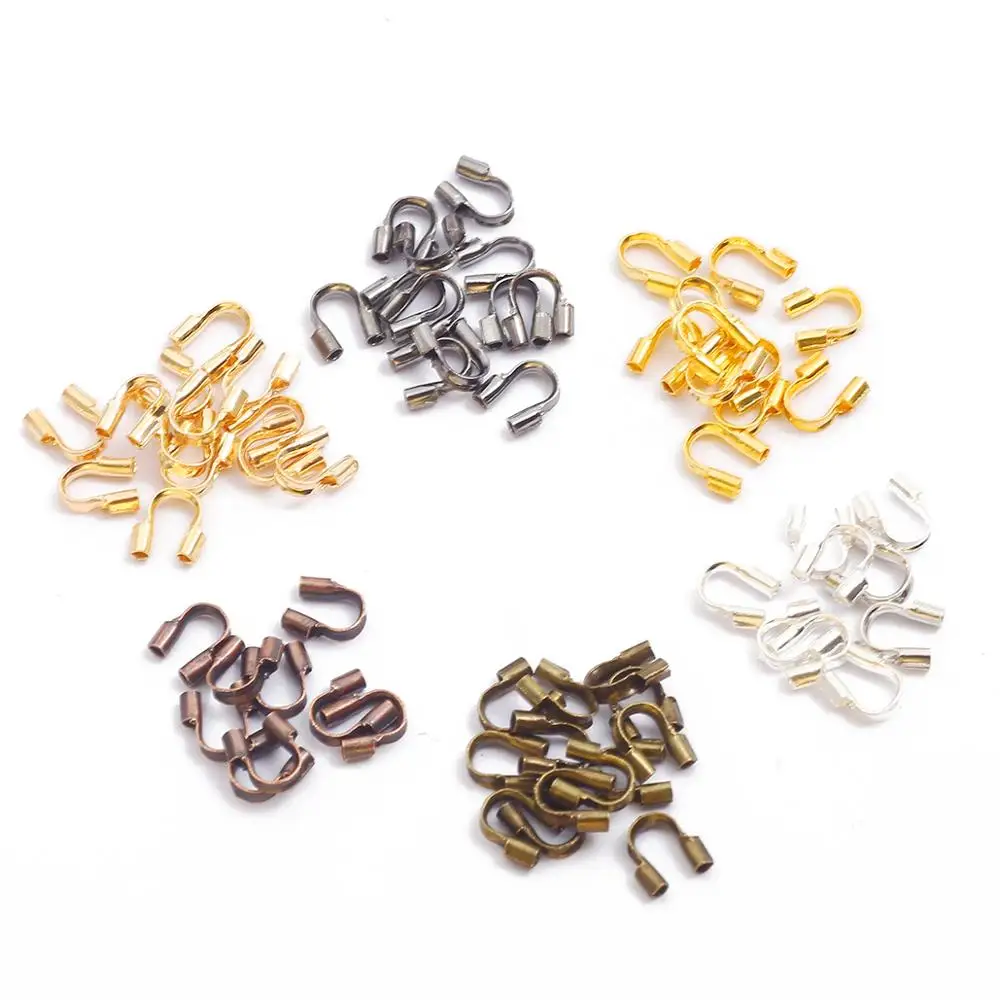 

100pcs/lot 4.5x4mm Wire Protectors Wire Guard Guardian Protectors loops U Shape Accessories Clasps Connector For Jewelry Making