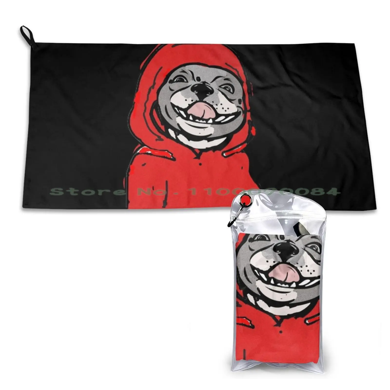 Boston Terrier In A Little Red Riding Hoodie Quick Dry Towel Gym Sports Bath Portable Hilux Revo Trd Gazoo Racing Sr5 4x4