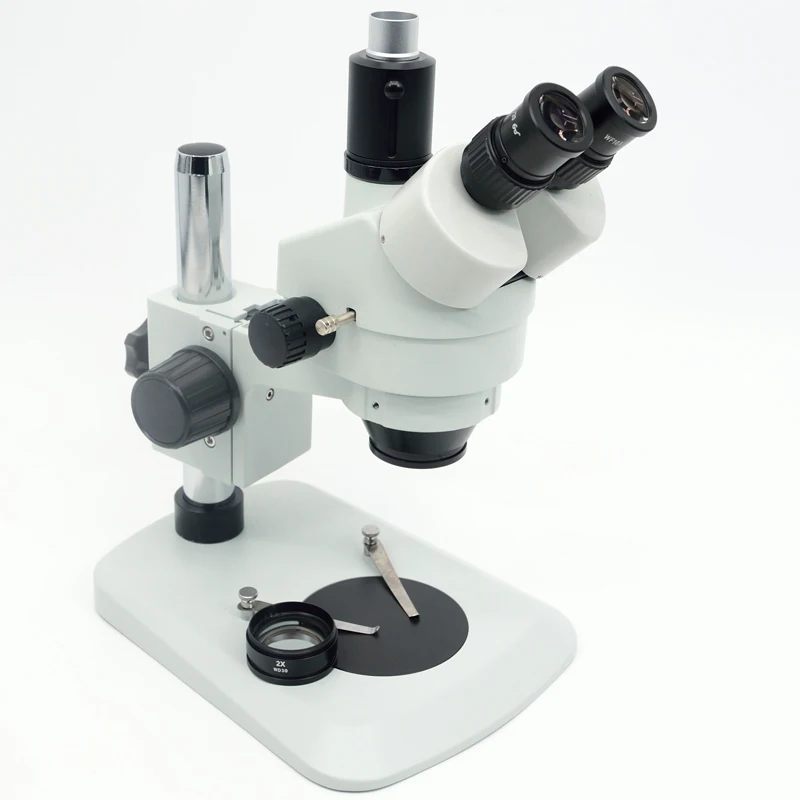 

FYSCOPE 7X-90X Table Pillar Stand Zoom Magnification Trinocular Stereo Microscope +144 Led Light